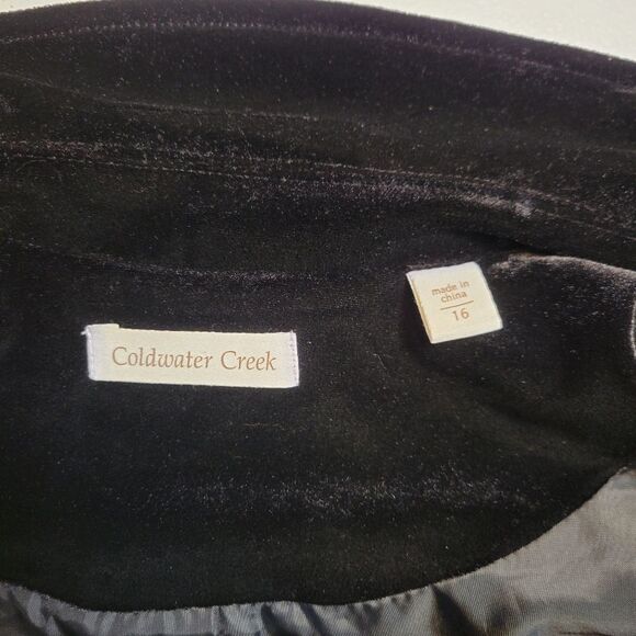 Coldwater Creek Black Velvet Vest Single Breasted Women's Plus Size 16 - Picture 10 of 13